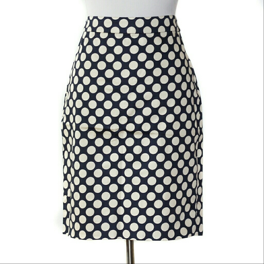 NWT !! J. Crew Navy Polka Dot Pencil Skirt :: 2